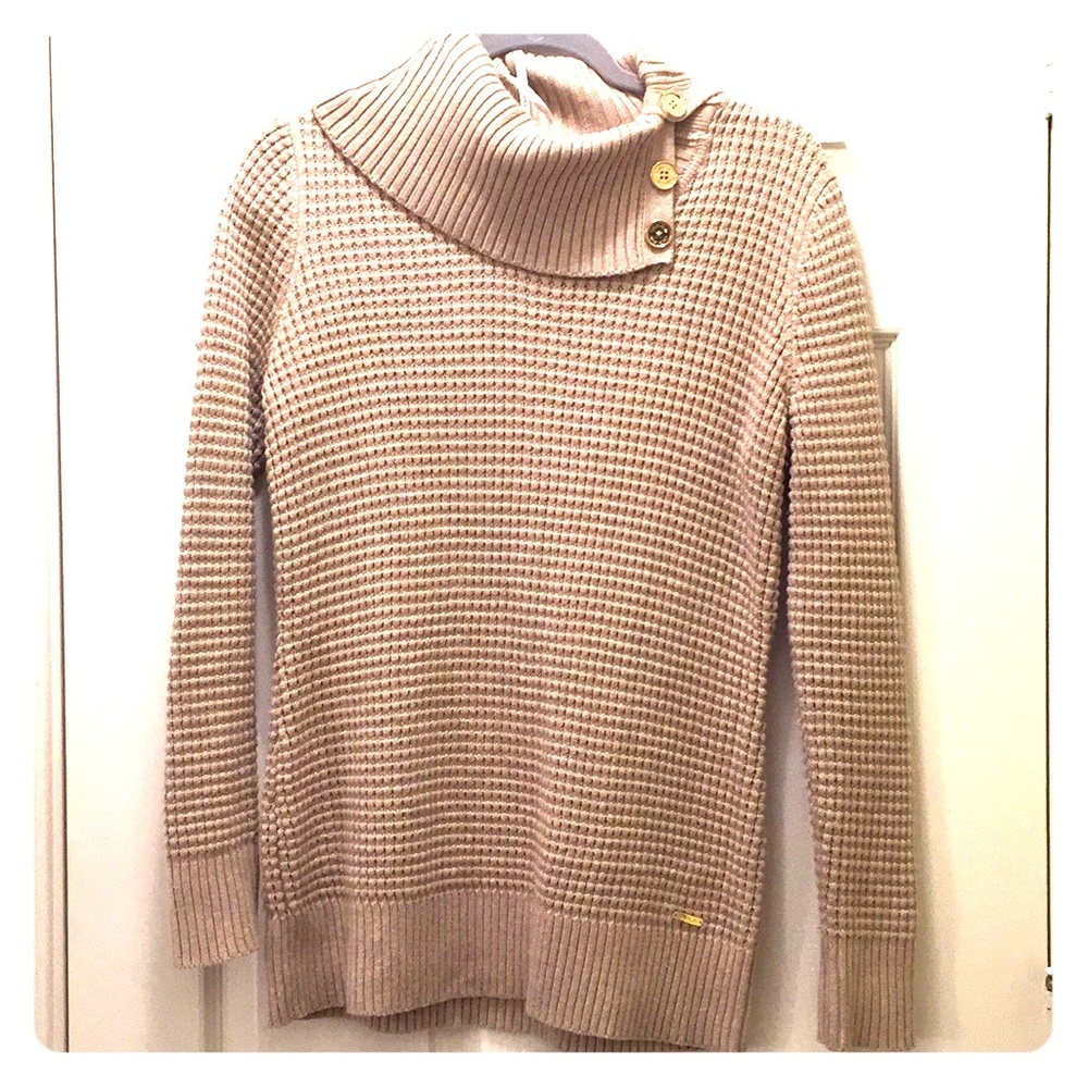 Calvin Klein tan cowl neck sweater